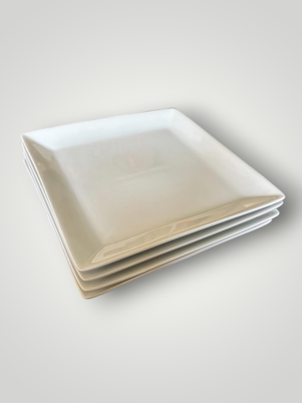 Pottery Barn Discontinued Great White Square Salad Luncheon Plates Set Of Four